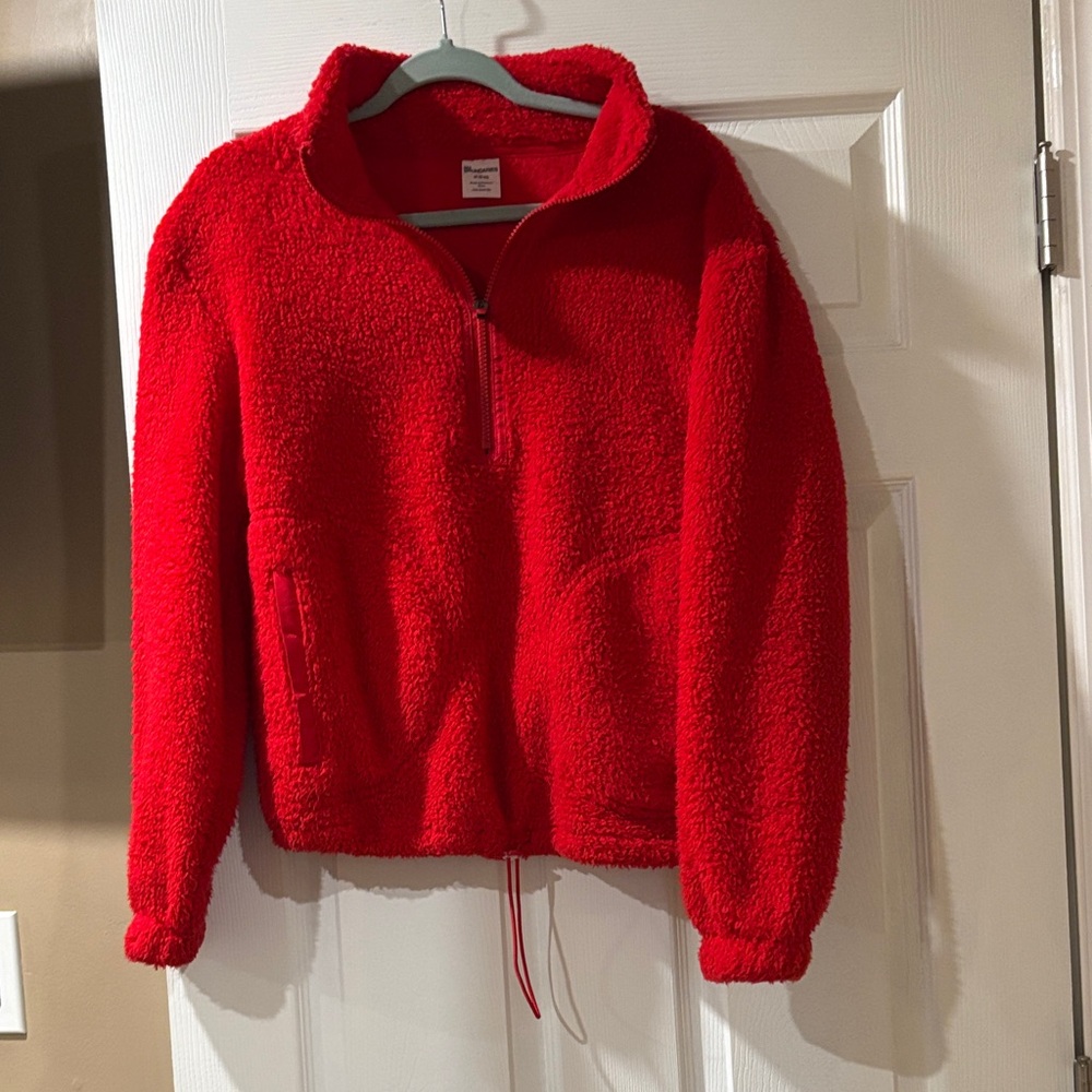 No Boundaries Vibrant Red Fleece Pullover